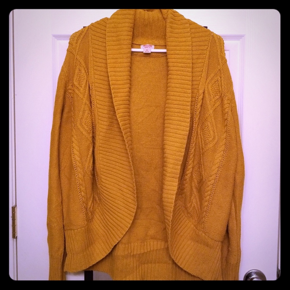 Mustard cableknit cardigan